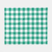 Klassiek groen-wit geruit geruit patroon fleece deken (Voorkant (Horizontaal))