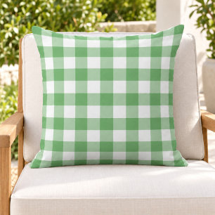 Klassiek groen wit geruit gingham ruit buitenkussen
