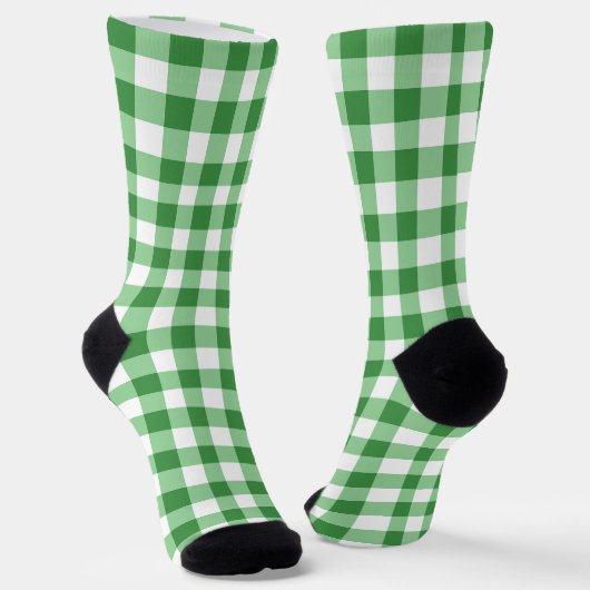 Klassiek groen-wit geruit patroon sokken (Gebogen)
