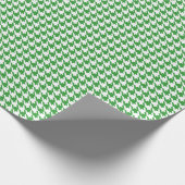 Klassiek groen-wit houndstoothpatroon  cadeaupapier (Hoek)