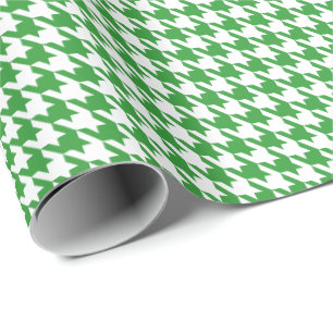 Klassiek groen-wit houndstoothpatroon cadeaupapier
