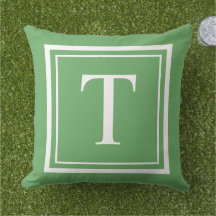 Klassiek groen wit vierkant frame monogram
