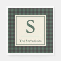 Klassiek groen zwart Buffalo Tartan Plaid Monogram