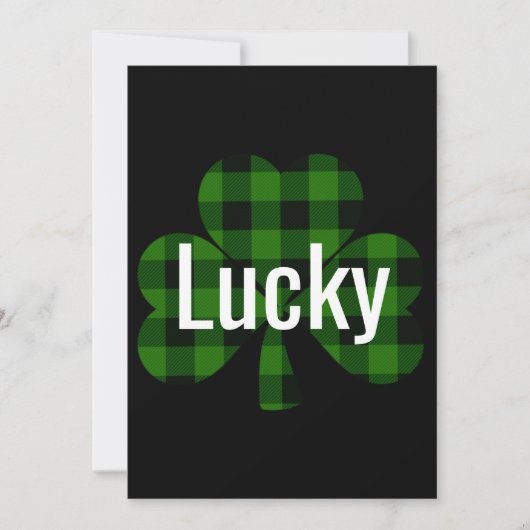 Klassiek groen zwart plaid shamrock kaart (Voorkant)