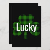 Klassiek groen zwart plaid shamrock kaart (Voorkant / Achterkant)