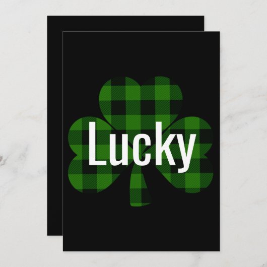 Klassiek groen zwart plaid shamrock kaart (Voorkant / Achterkant)