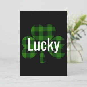 Klassiek groen zwart plaid shamrock kaart