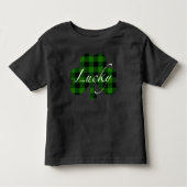 Klassiek groen zwart plaid shamrock kinder shirts (Voorkant)