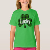 Klassiek groen zwart plaid shamrock t-shirt (Voorkant)