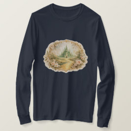 Klassiek groene kasteel lange mouw T-shirt