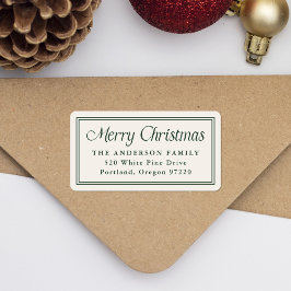 Klassiek groene rand kerst retouradres etiket