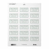Klassiek groene rand kerst retouradres etiket (Full Sheet)