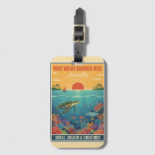 Klassiek Groot Barrièrerif Australië Bagagelabel (Voorkant (verticaal))
