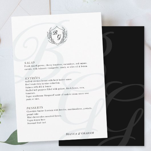 Klassiek groot elegant monogram trouwjurk van Vint Menu