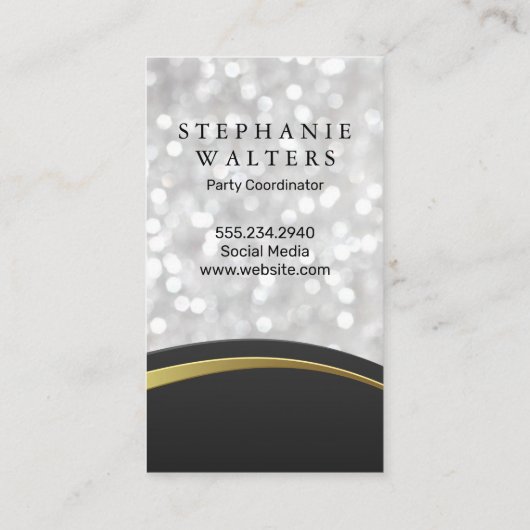 Klassiek groot monogram | Bokeh | Golfontwerp Visitekaartje (Achterkant)