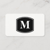 Klassiek groot monogram / zwart en wit visitekaartje (Voorkant)
