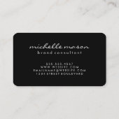 Klassiek groot monogram / zwart en wit visitekaartje (Achterkant)