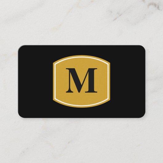 Klassiek groot monogram / zwart visitekaartje (Voorkant)