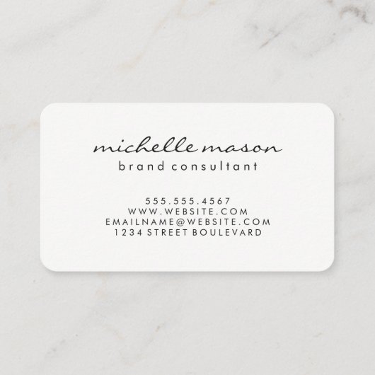 Klassiek groot monogram / zwart visitekaartje (Achterkant)