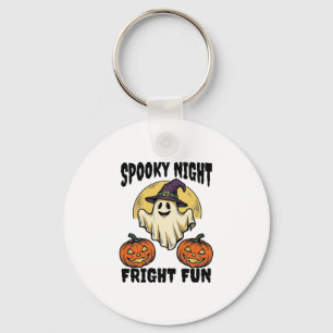 Klassiek Halloween Geest Verschrikkelijke Pompoen Sleutelhanger