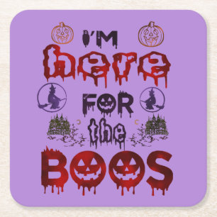 Klassiek Halloween Hier voor de Boos Bloederig Gri Kartonnen Onderzetters