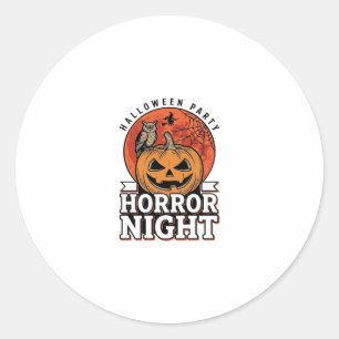 Klassiek Halloween Horror Night Pompoen Shirt Ontw Ronde Sticker