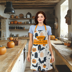 Klassiek Halloween Keukenpatroon Griezelig Bakken Schort