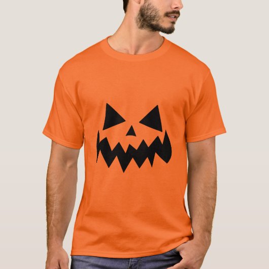 Klassiek Halloween Pumpkin Face Design met Spooky T-shirt (Voorkant)