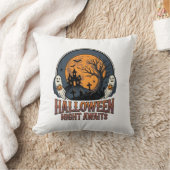 Klassiek Halloween Scene Gegraveerd Maan Spook Shi Kussen (Deken)