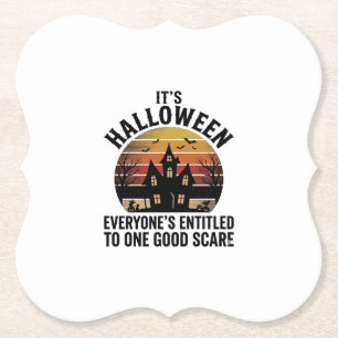 Klassiek Halloween Spokenhuis Goed Schrik T-shirt_ Kartonnen Onderzetters