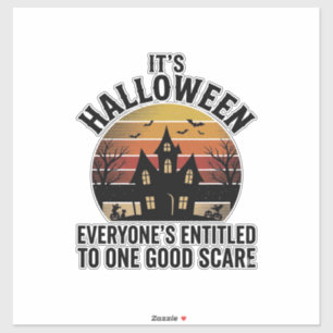 Klassiek Halloween Spokenhuis Goed Schrik T-shirt_ Sticker