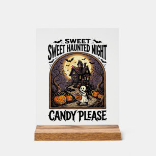 Klassiek Halloween T-shirt Candy Night Spoken Huis Acryl Bord