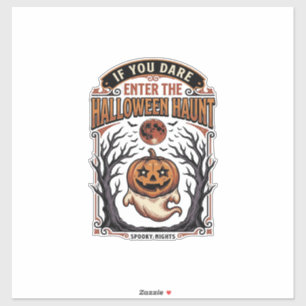 Klassiek Halloween T-shirt Spookachtige Gegraveerd Sticker
