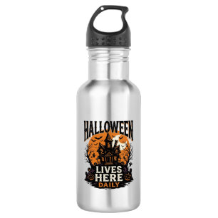 Klassiek Halloween T-shirt Spookhuis Dagelijks Got Waterfles