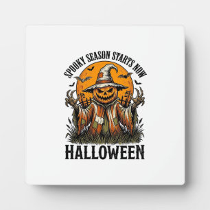 Klassiek Halloween Vogelverschrikker Pompoen Heks  Fotoplaat