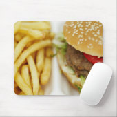 klassiek hamburger - en frietmuisblok muismat (Met muis)