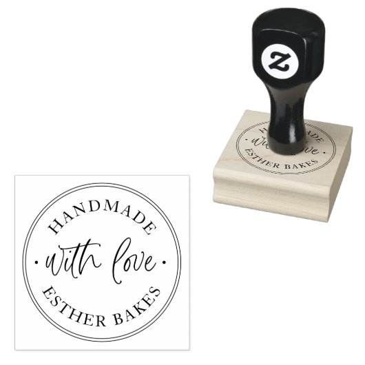 Klassiek Handgemaakt Met Liefde Rubberstempel (Gestempeld)