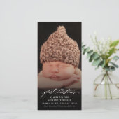Klassiek handgeschreven Baby's eerste kerstmis fot Feestdagenkaart (Staand voorkant)