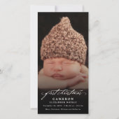 Klassiek handgeschreven Baby's eerste kerstmis fot Feestdagenkaart (Voorkant)