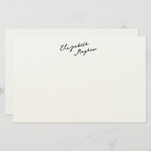 Klassiek handgeschreven naam monogram briefpapier (Voorkant / Achterkant)