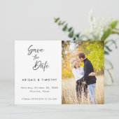 Klassiek handgeschreven script foto | Trouwen Save The Date (Staand voorkant)