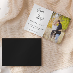 Klassiek handgeschreven script foto   Trouwen Save The Date