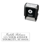 Klassiek handgeschreven stijlvol retouradres  zelfinktende stempel (In situ)