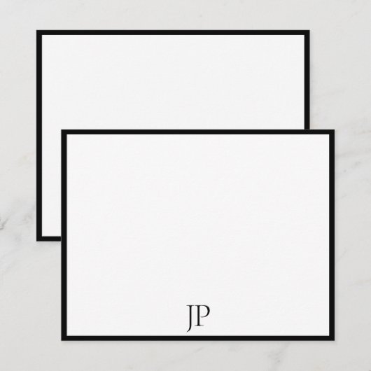 Klassiek handgeschreven tekstschrift Elegant monog Notitiekaartje (Voorkant / Achterkant)