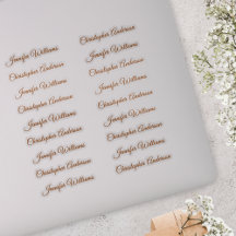Klassiek handschrift 18 gastnamen - Brons