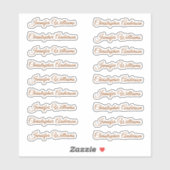Klassiek handschrift 18 gastnamen - Brons Sticker (Vel)