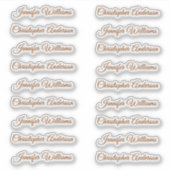 Klassiek handschrift 18 gastnamen - Brons Sticker (Voorkant)