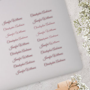 Klassiek handschrift 18 gastnamen - Roségoud Sticker