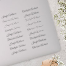 Klassiek handschrift 18 gastnamen - Zilver