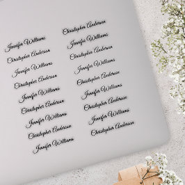 Klassiek handschrift 18 gastnamen - Zwart Sticker